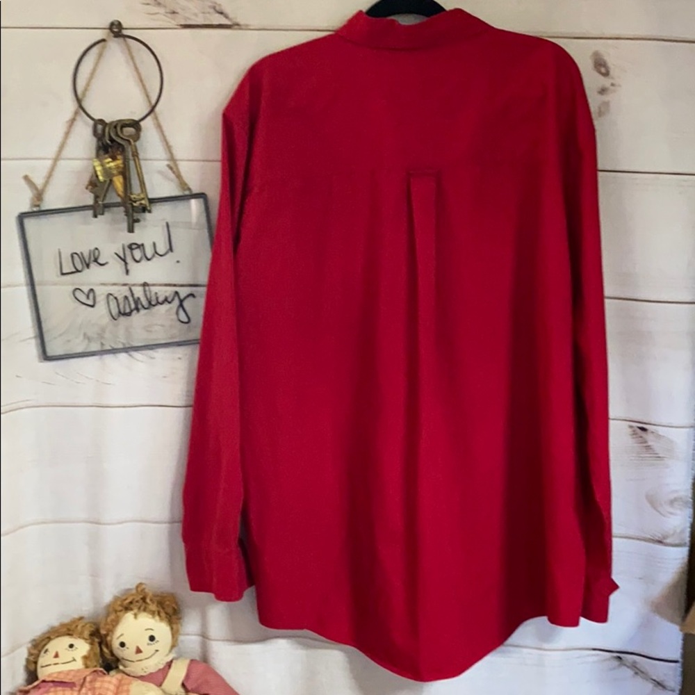 Chaps; Red; Button Down; Dress Shirt; XXL - Picture 2 of 5